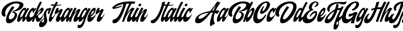 Backstranger Thin Italic font