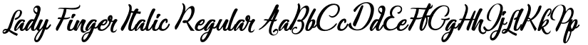 Lady Finger Italic Regular font
