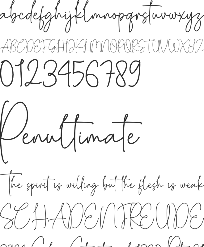 Beauty Andellia font preview
