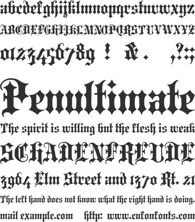 Portcullion font preview