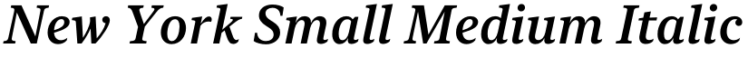 New York Small Medium Italic font