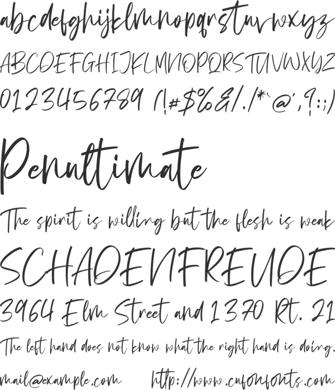 Angelwine font preview