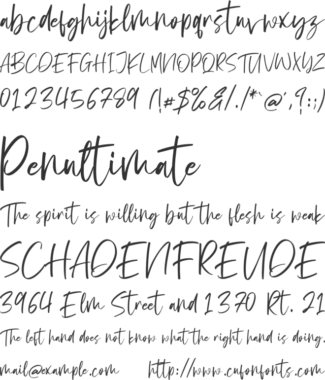 Angelwine font preview