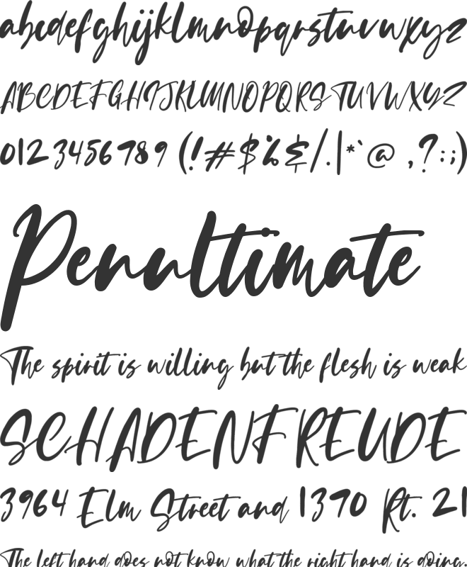 Evangeline font preview