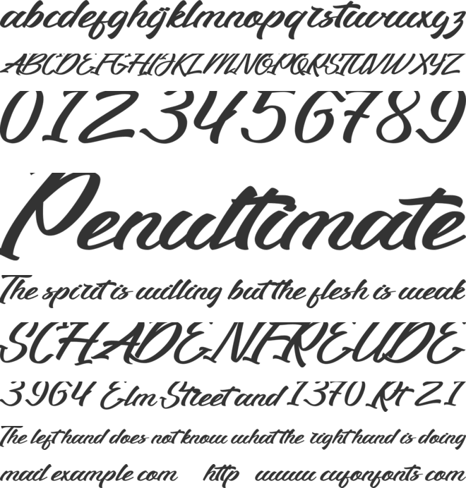 Dugtane font preview