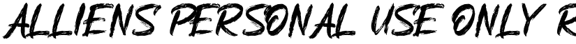 Alliens Personal Use Only Regular font