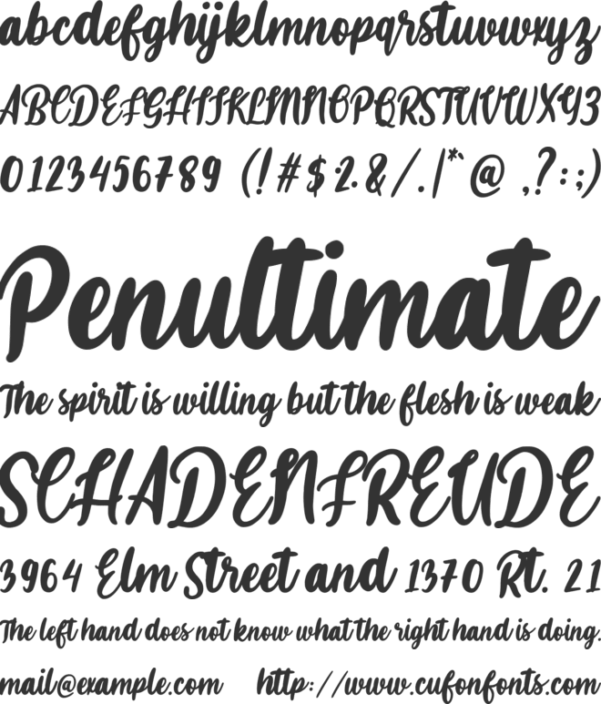 Hanastly font preview