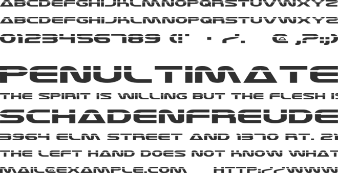 Laserian font preview