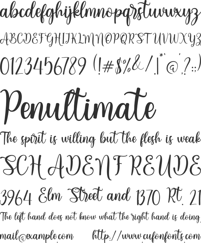 Hello Angeline font preview