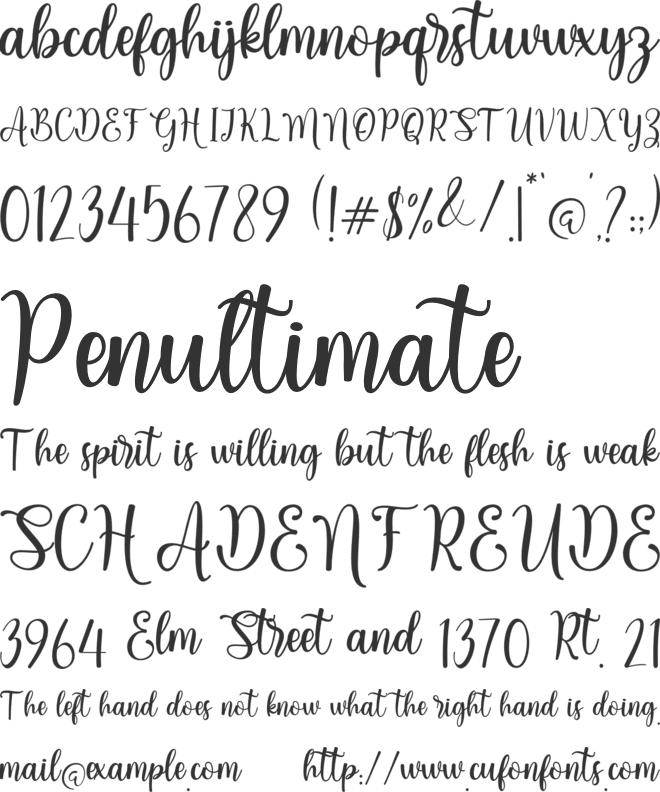 Hello Angeline font preview