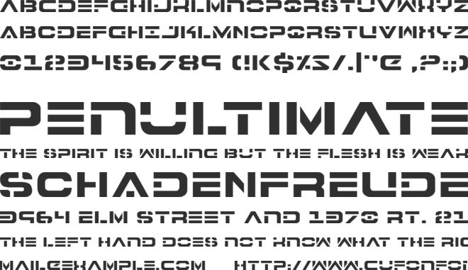 7th Service font preview