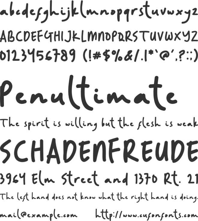 Random Handwritten font preview