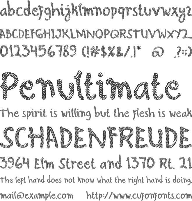 Hello Scribbles font preview