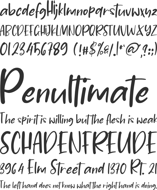 Jasmine Daily font preview