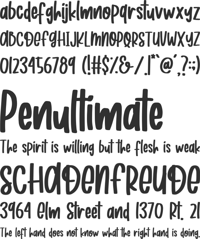 Roasted Coconut font preview