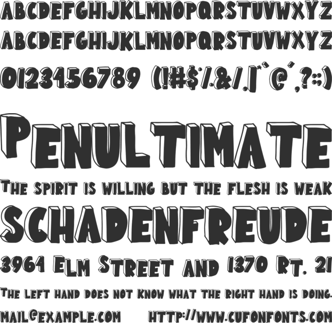 School Mania font preview