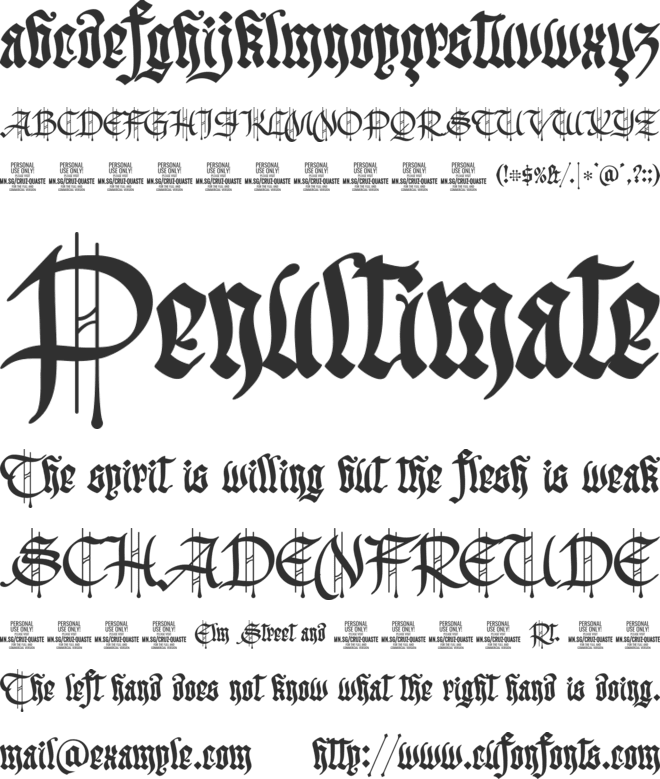 Cruz Quaste PERSONAL USE ONLY font preview