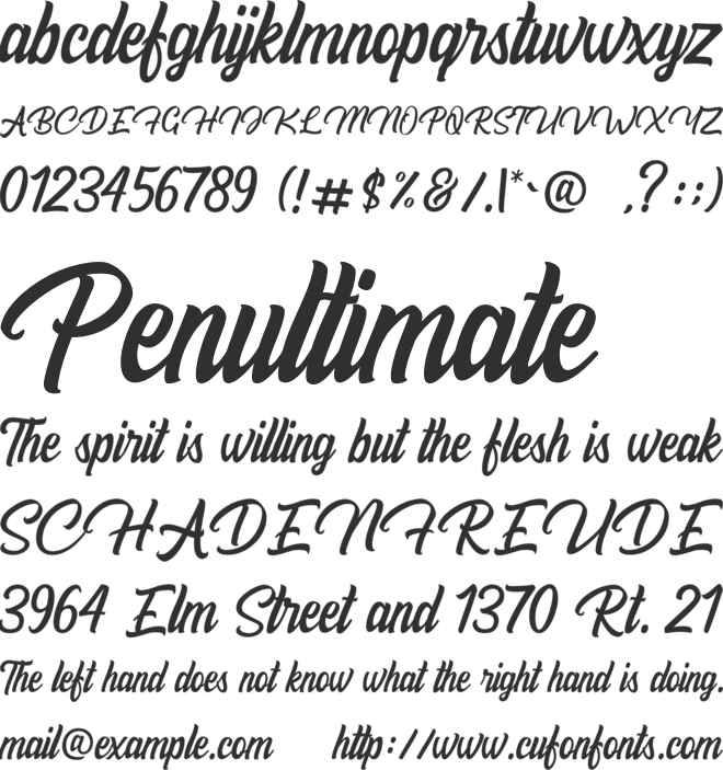 BillyanaPersonalUseOnly font preview
