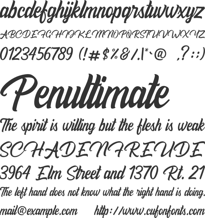 BillyanaPersonalUseOnly font preview