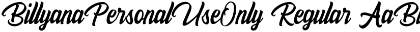 BillyanaPersonalUseOnly Regular font