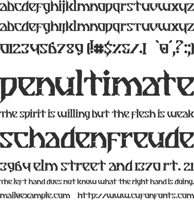 Breathe Fire II font preview