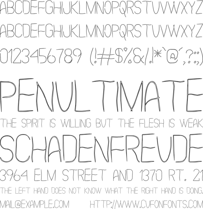 Scarythin St font preview