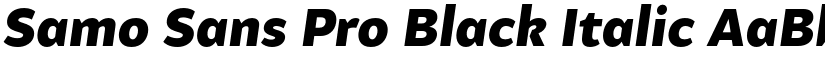 Samo Sans Pro Black Italic font