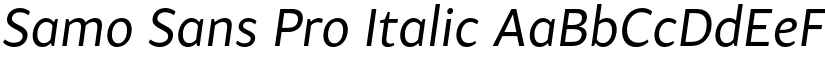 Samo Sans Pro Italic font