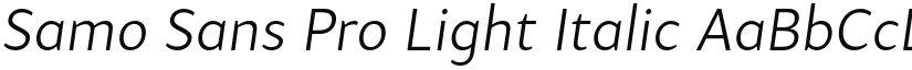 Samo Sans Pro Light Italic font