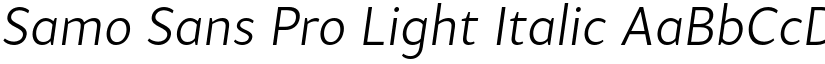 Samo Sans Pro Light Italic font