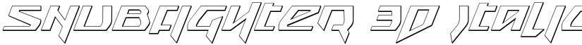 Snubfighter 3D Italic font