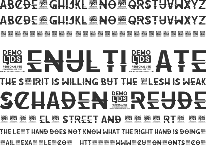 Beyond Oblivion Personal Use font preview