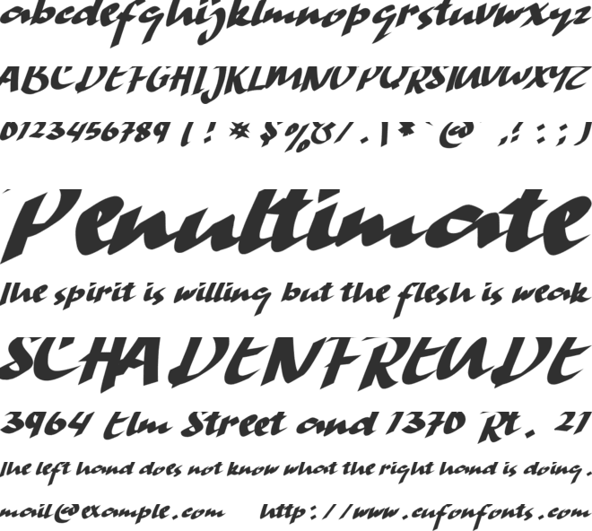 Hand Strike font preview