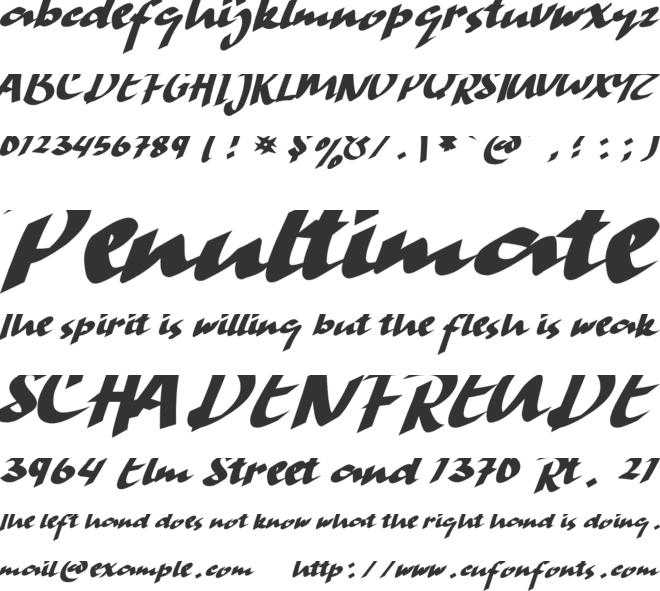 Hand Strike font preview