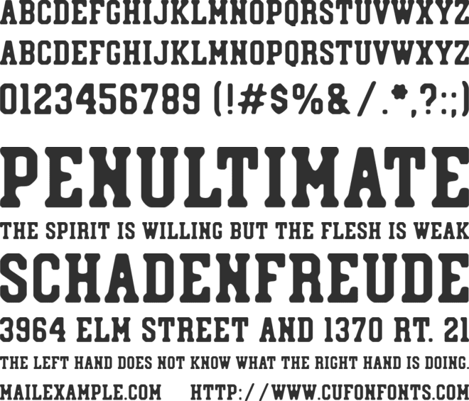 Rumblesport Athletic font preview