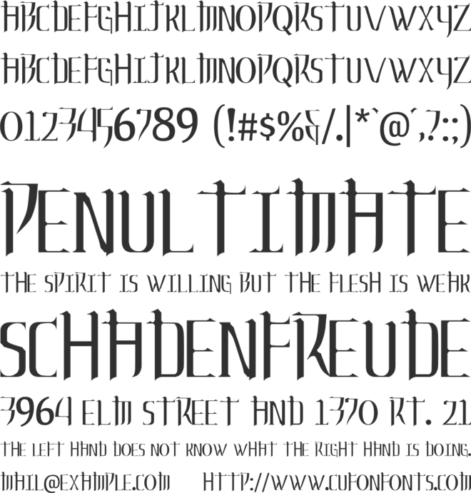 Nightmare Orphanage font preview
