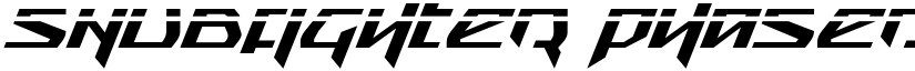 Snubfighter Phaser Italic font