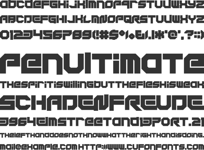 Xodohtro-Nu font preview