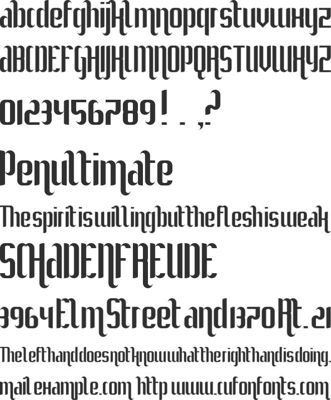 She Curls In The Mist font preview
