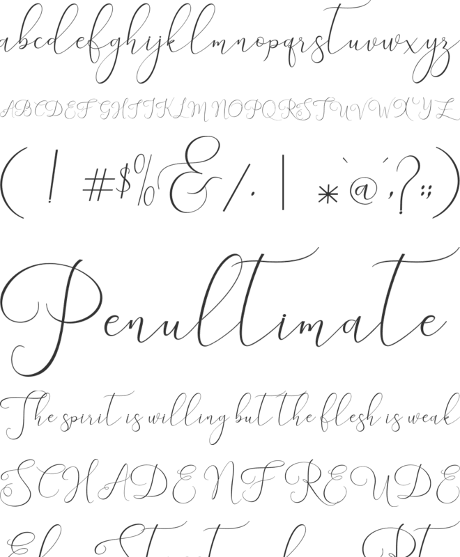 England font preview