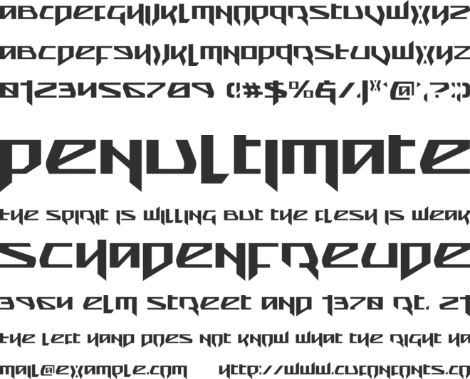Snubfighter font preview