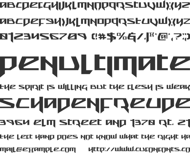 Snubfighter font preview