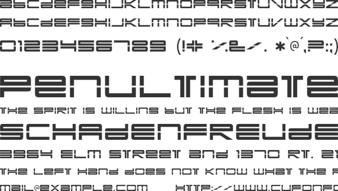 Yonder Recoil font preview