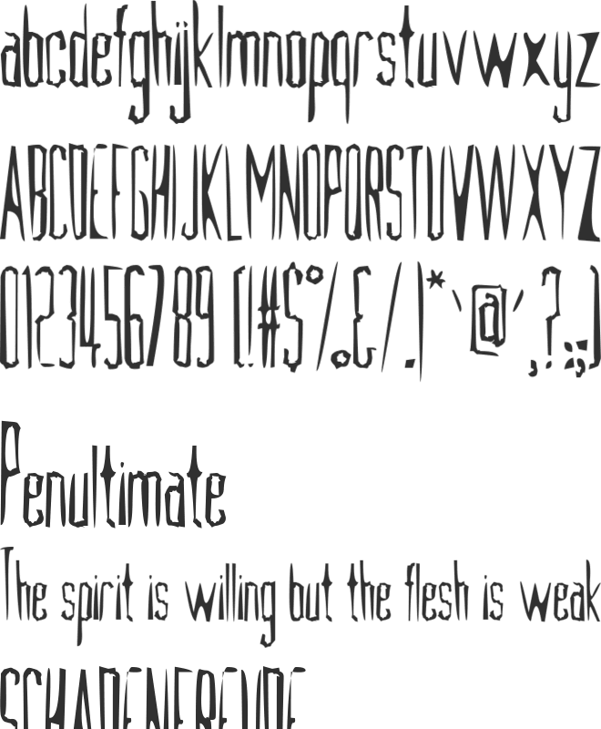 Raw Destroyer font preview