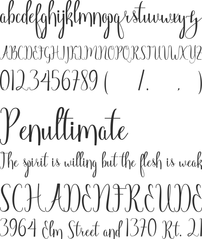 Angelica Free font preview