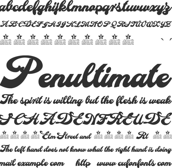 Makeup Personal Use font preview