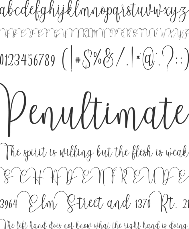 Almonds font preview