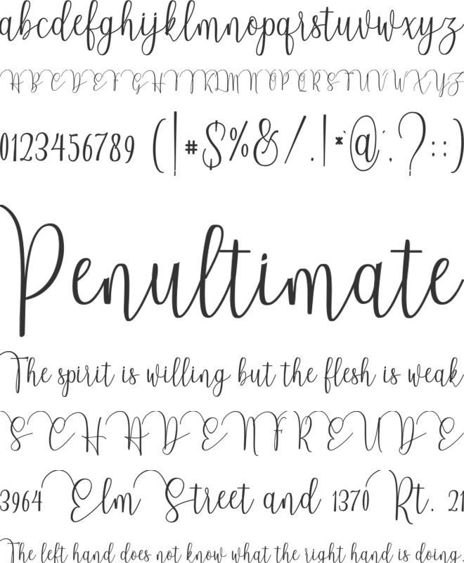 Almonds font preview