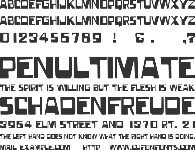 Forgotten World font preview