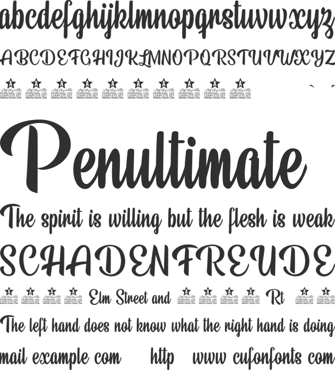 Beauty Mountains Personal Use font preview